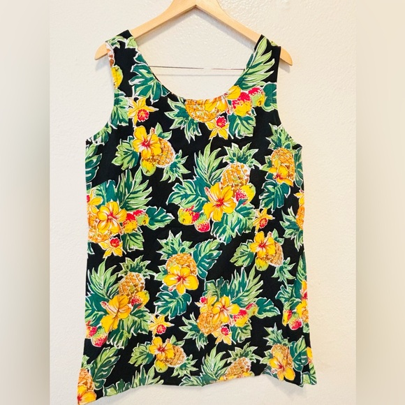 Lei Aloha Casuals Tropical Pineapple Sleeveless Sheath Dress XL - Picture 3 of 8
